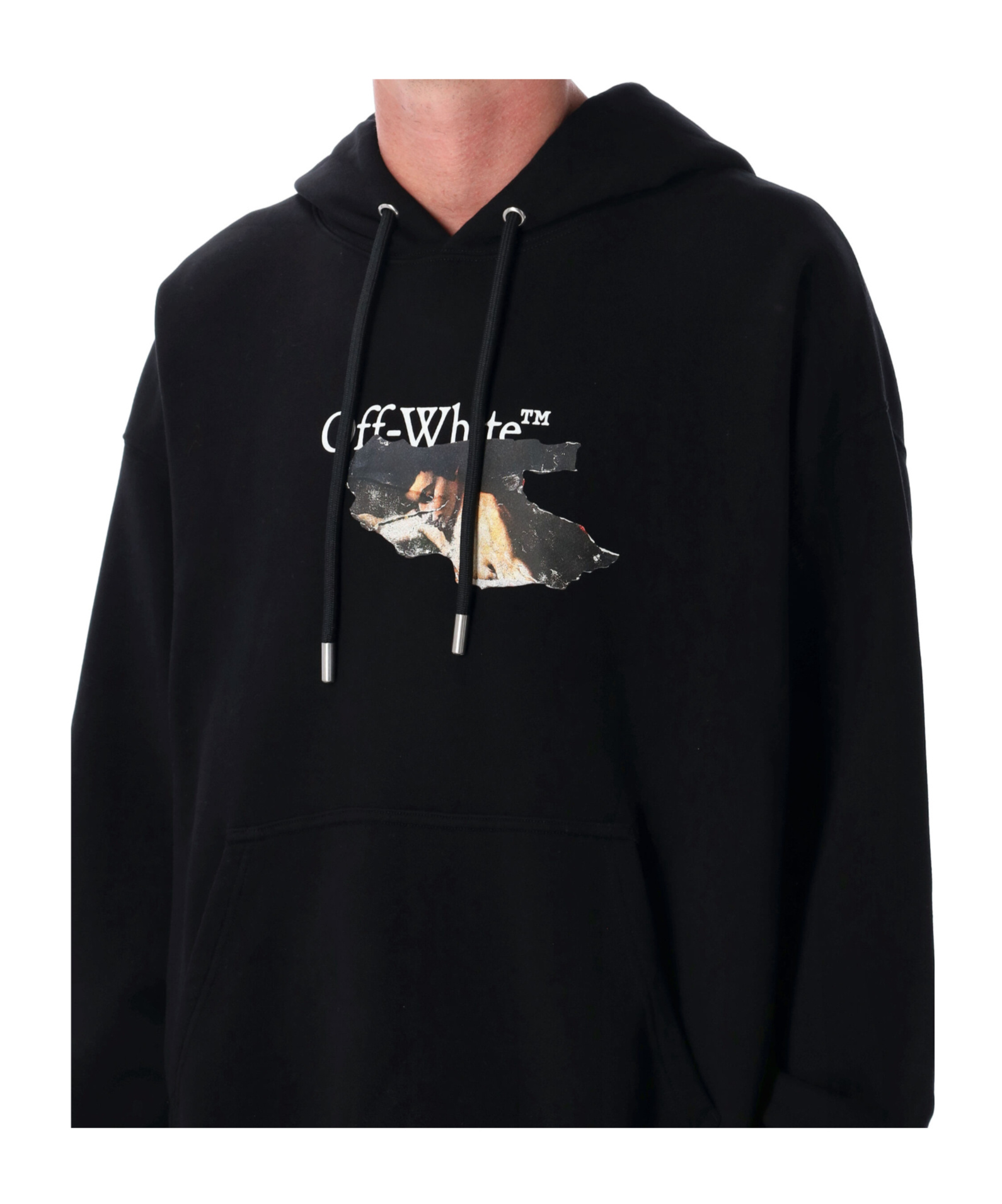 Off-white Graphic Print Hooded Sweatshirt In Black