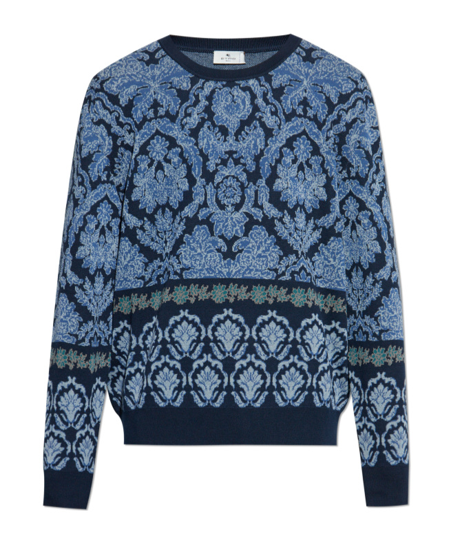 Etro Crew Neck Sweater Intricate Pattern