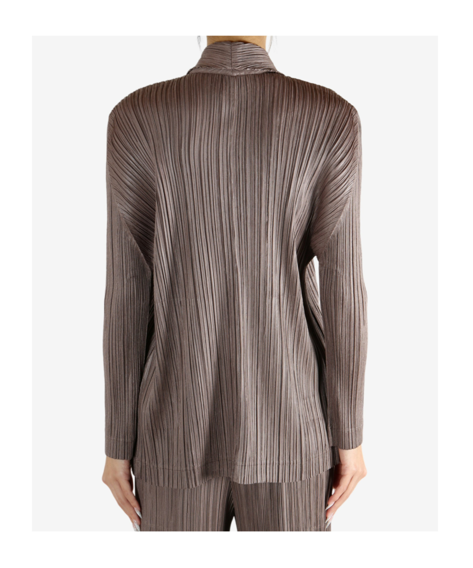 Issey Miyake Pleats Jacket In Brown