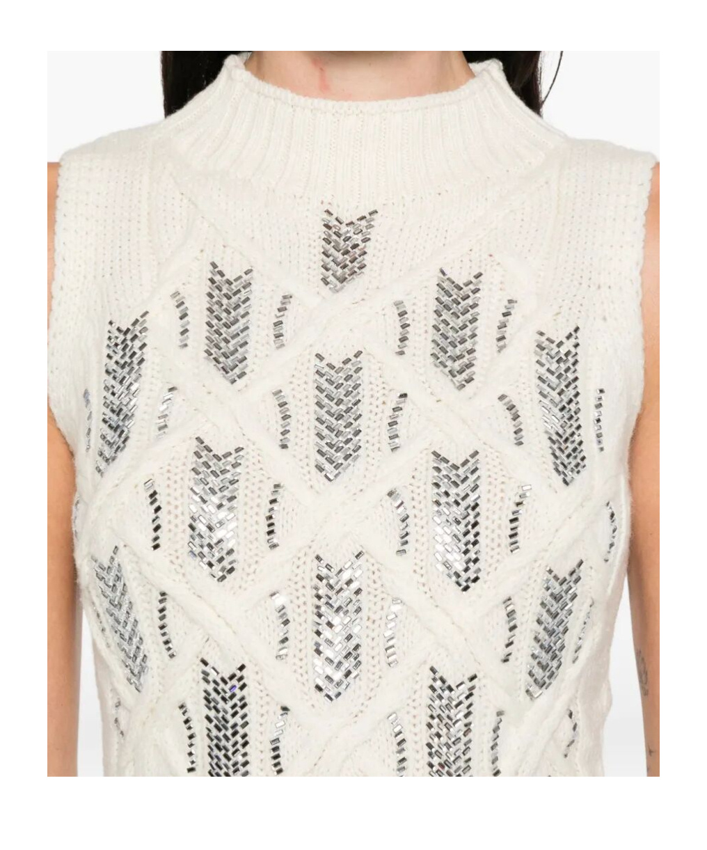 Ermanno Scervino Rhinestone-embellished Sleeveless Top In White