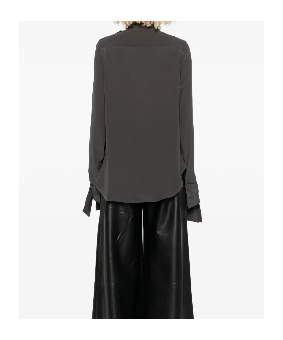 Ermanno Scervino High Neck Silk Shirt In Purple