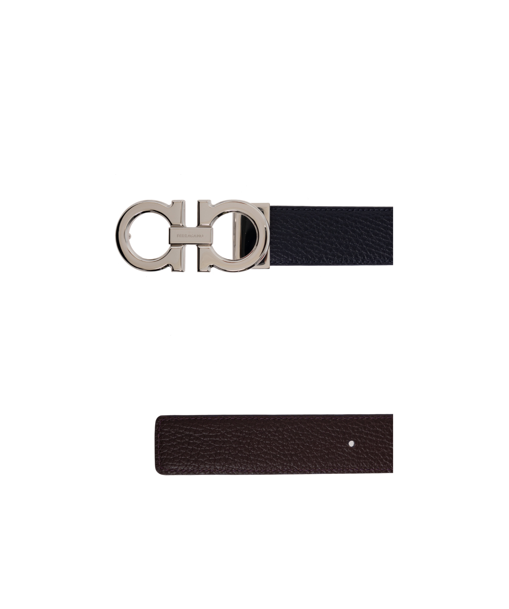 Ferragamo Reversible And Adjustable Gancini Belt In Black