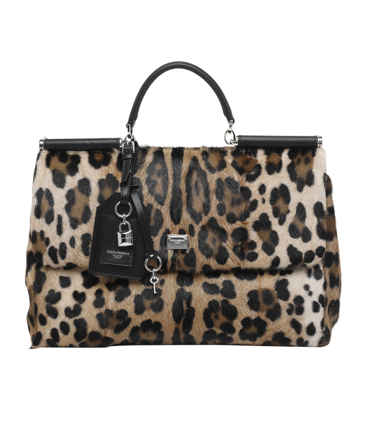 Dolce & Gabbana Sicily Animal Print Shoulder Bag In Brown