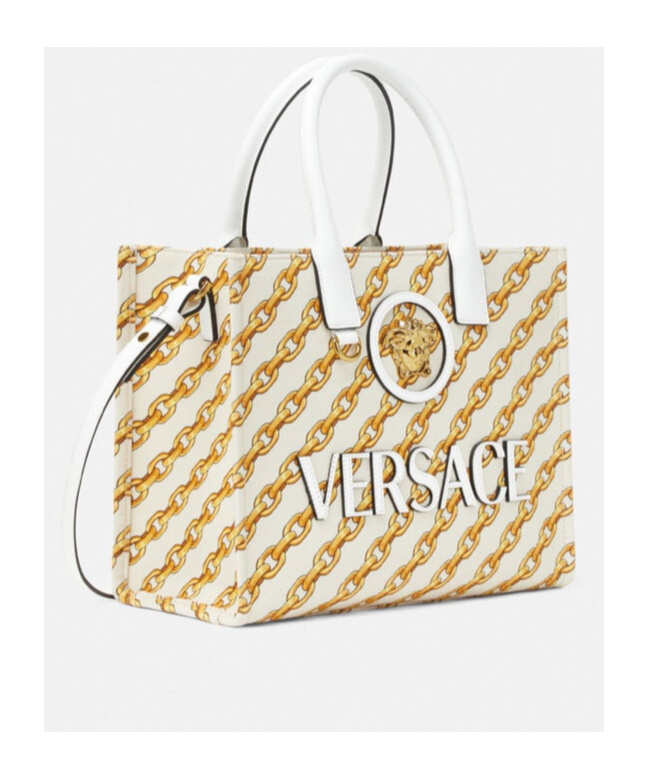 Versace Logo-print Tote Bag In White