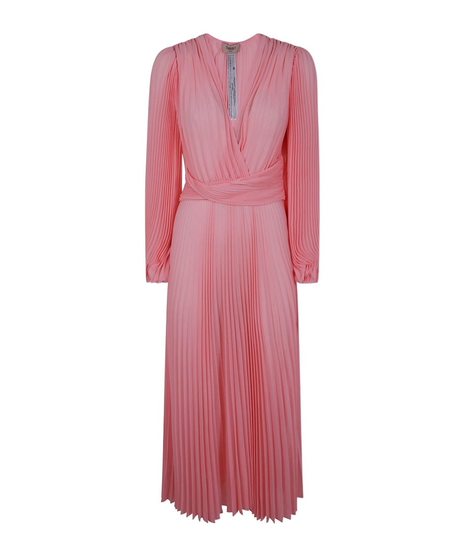 TWINSET PLEATED GEORGETTE MIDI DRESS