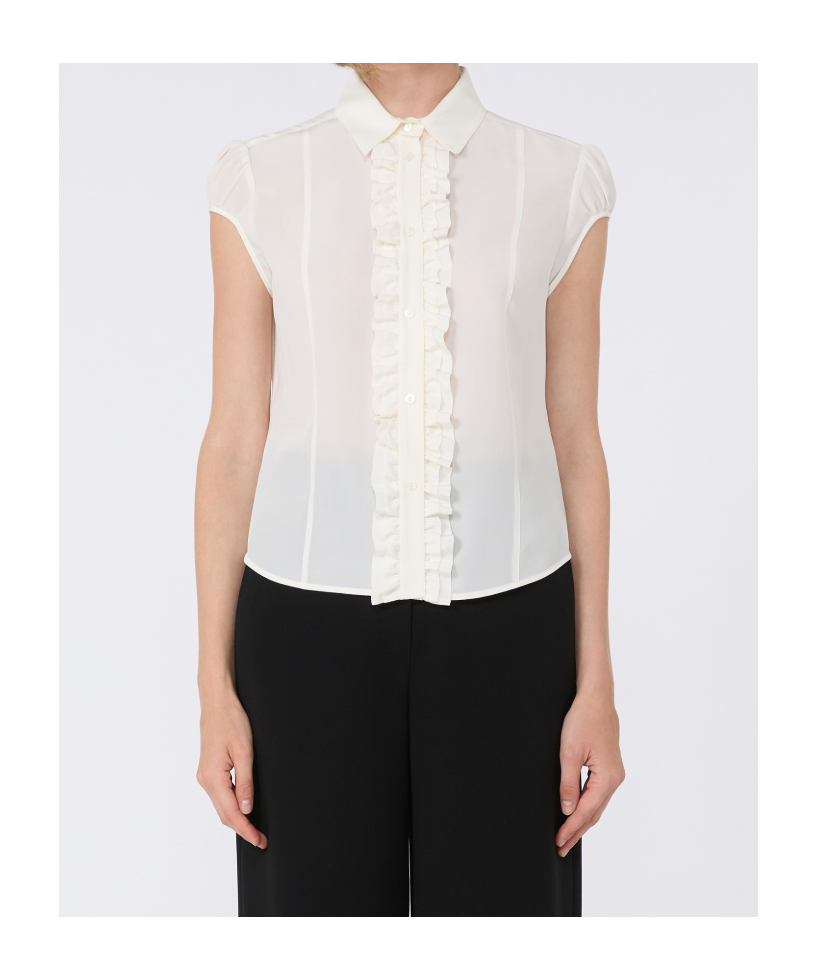 Max Mara Washed Silk Shirt In White