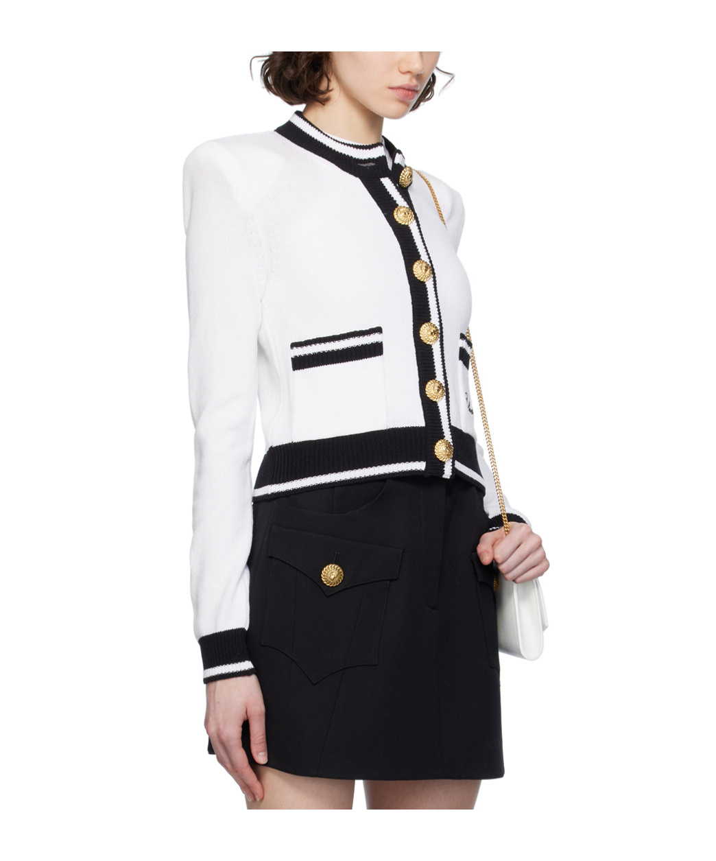 BALMAIN LONG-SLEEVED KNITTED CARDIGAN