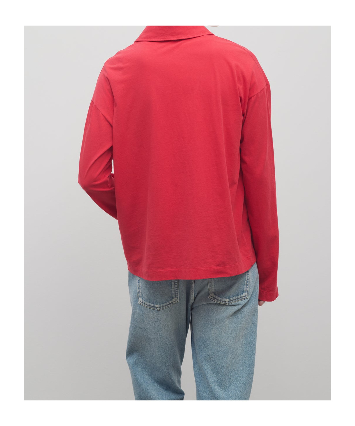 The Row Roddie Brushed Cotton-jersey Polo Shirt In Red