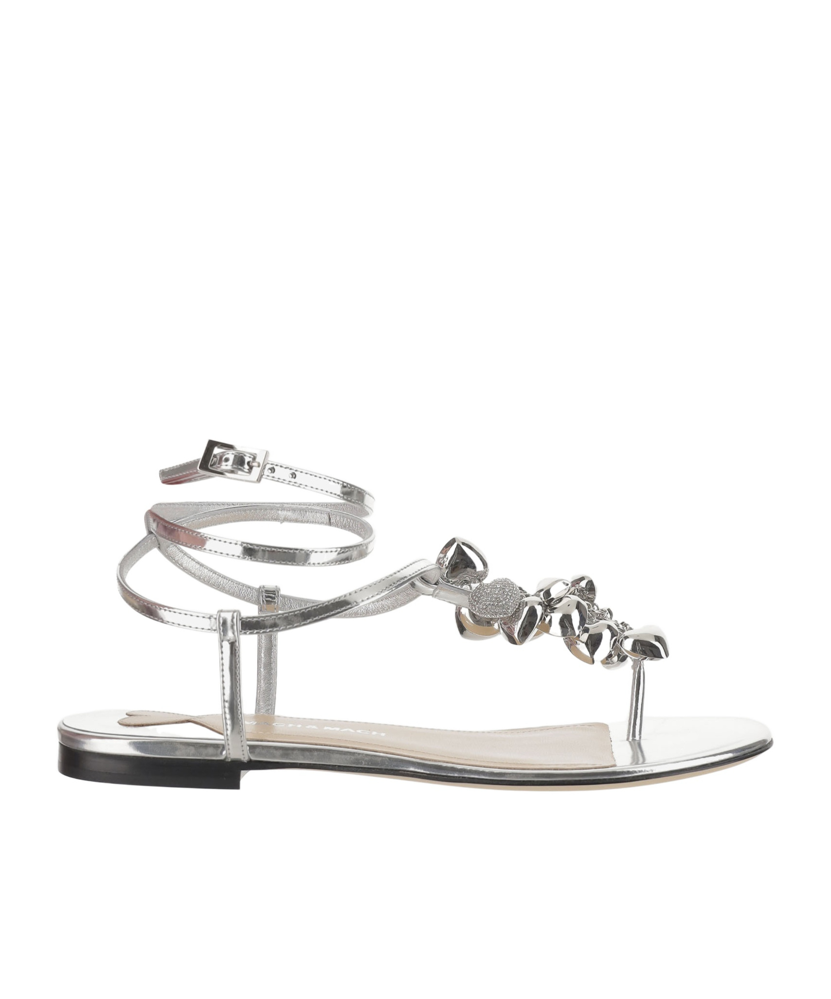 Machmach Crystal-embellished Sandals In Gray