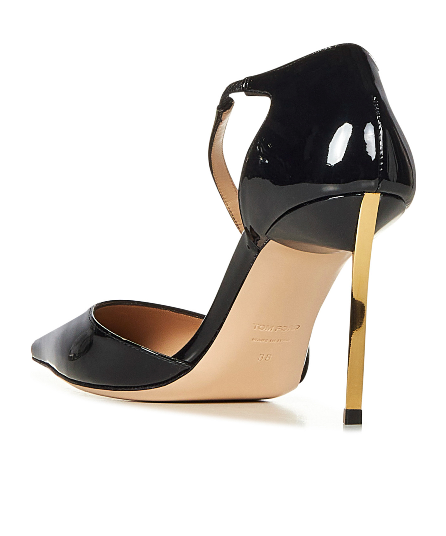 Tom Ford Heeled Crossover Strap Pumps In Black