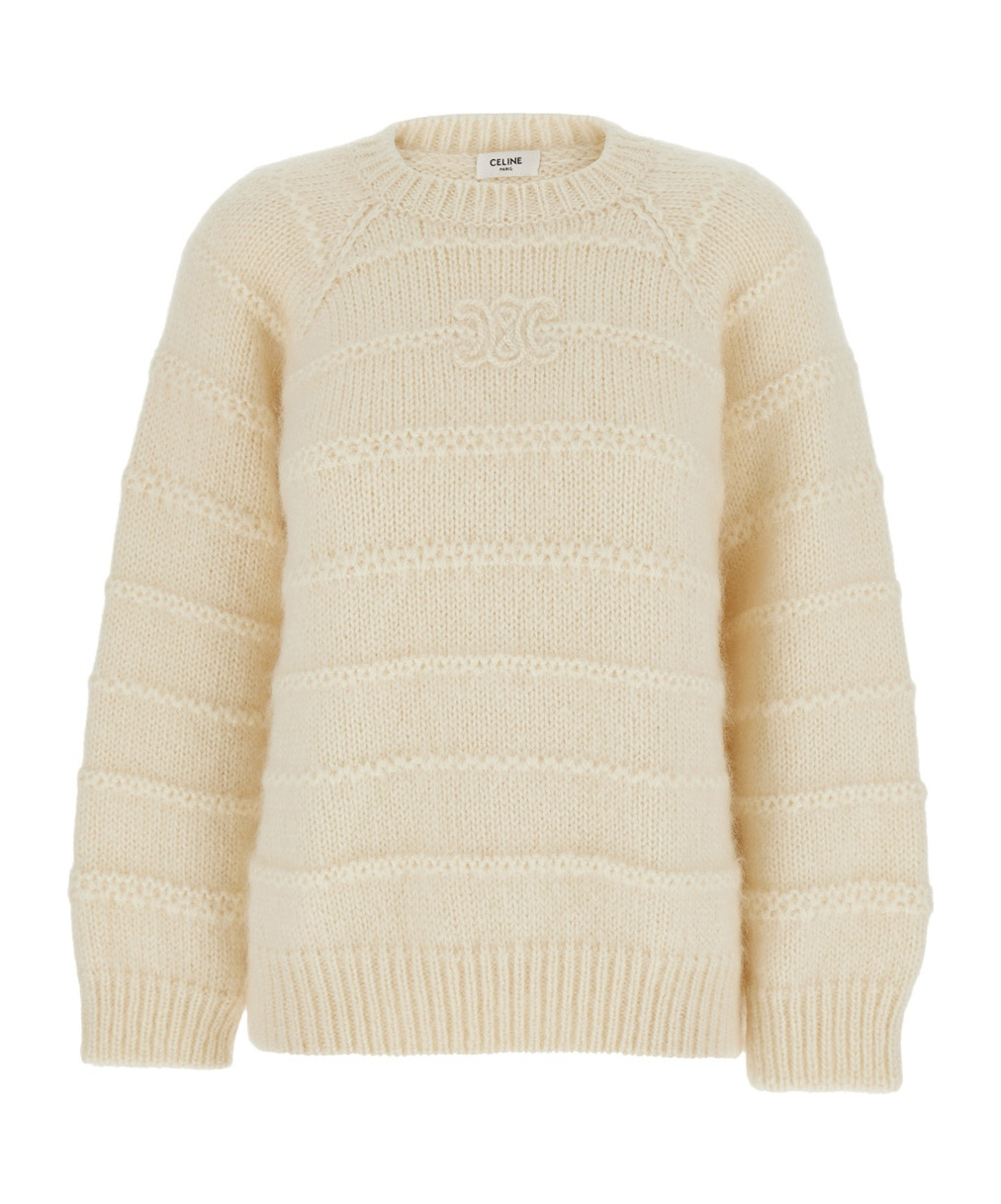 Celine Long-sleeved Sweater In Nude