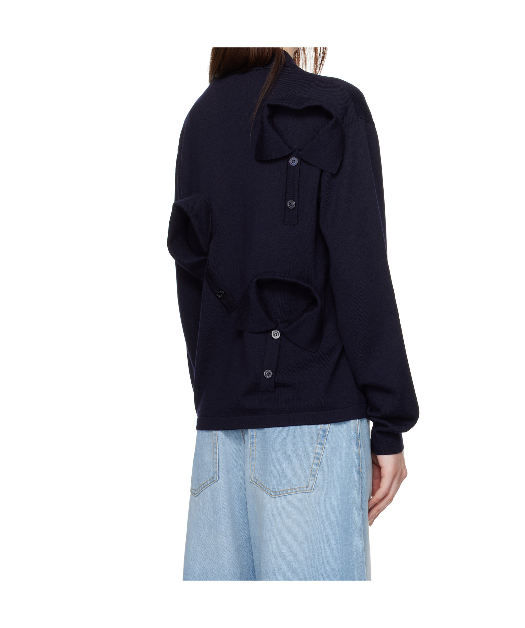 Moschino Long Sleeve Polo Shirt In Black