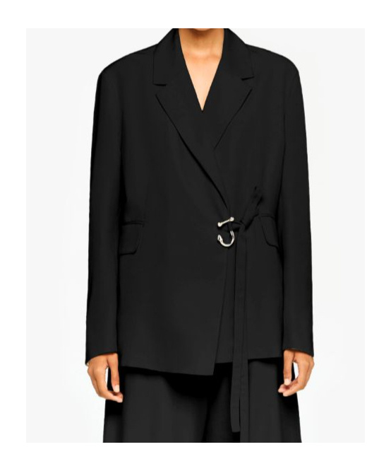 Jw Anderson Tailored Wrap Blazer In Black