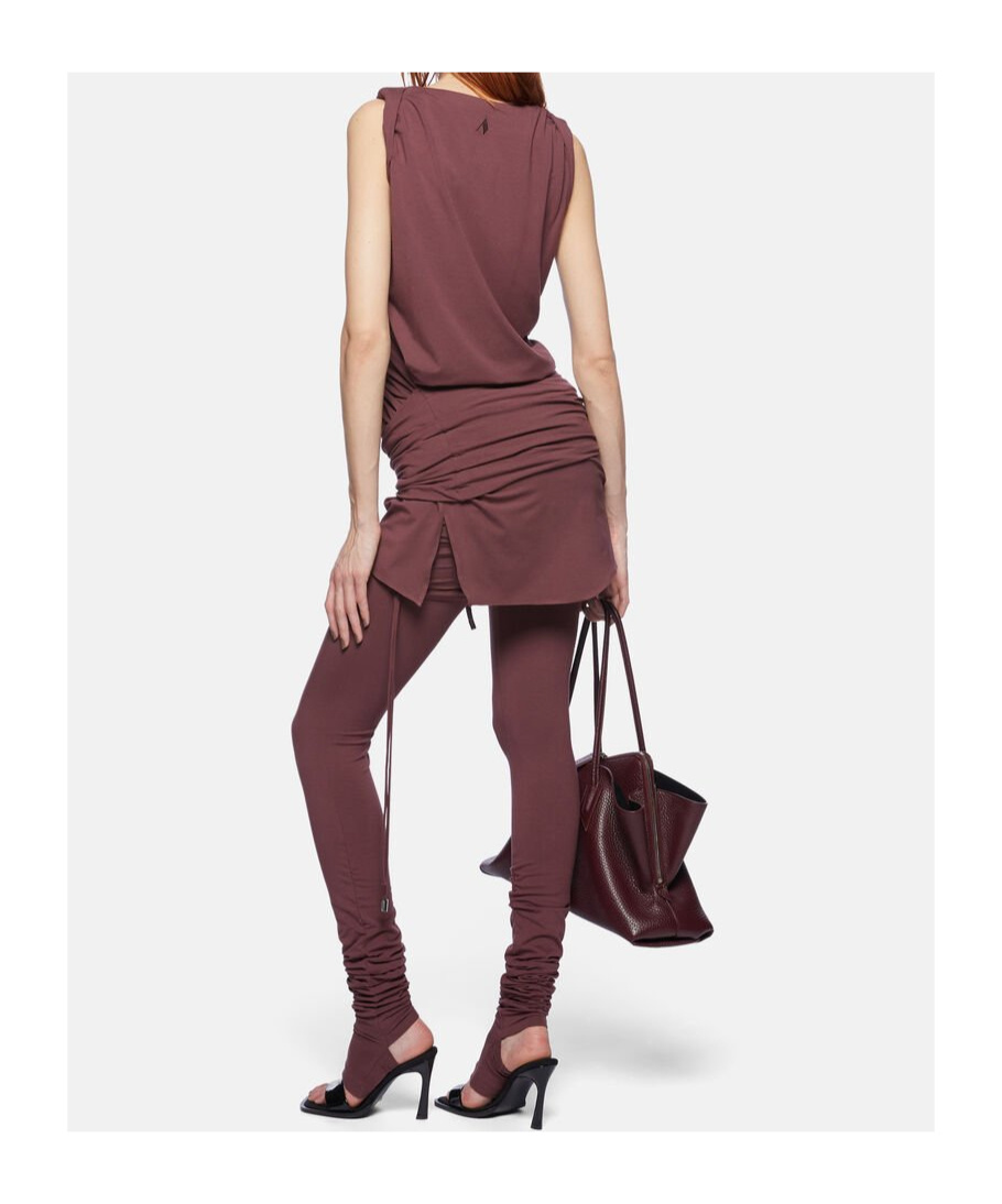 Attico Women's Mini Dress Slim Con Scollo Ampio In Mauve Scuro In Viscosa In Red