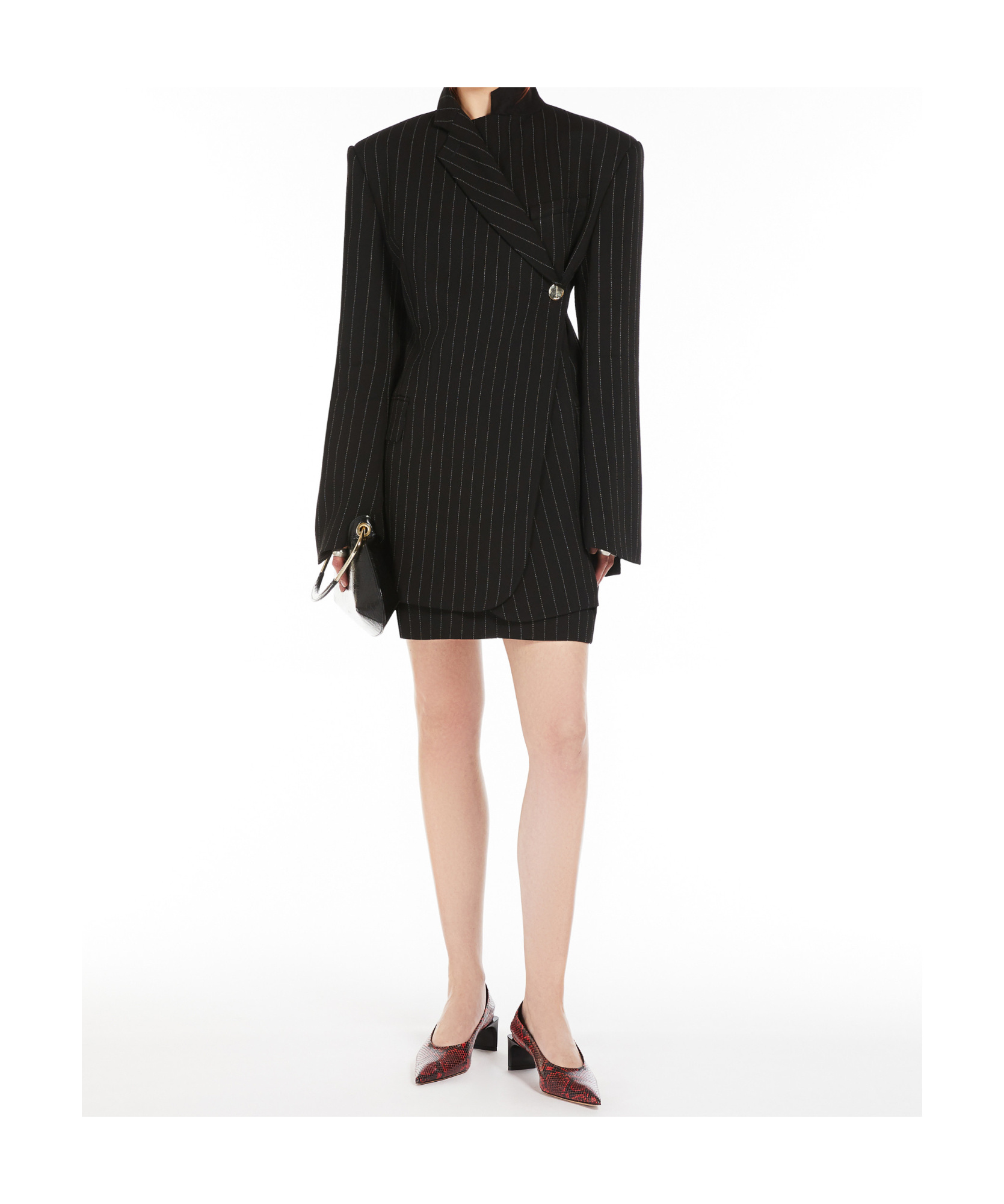 Sportmax Pinstripe Miniskirt In Black