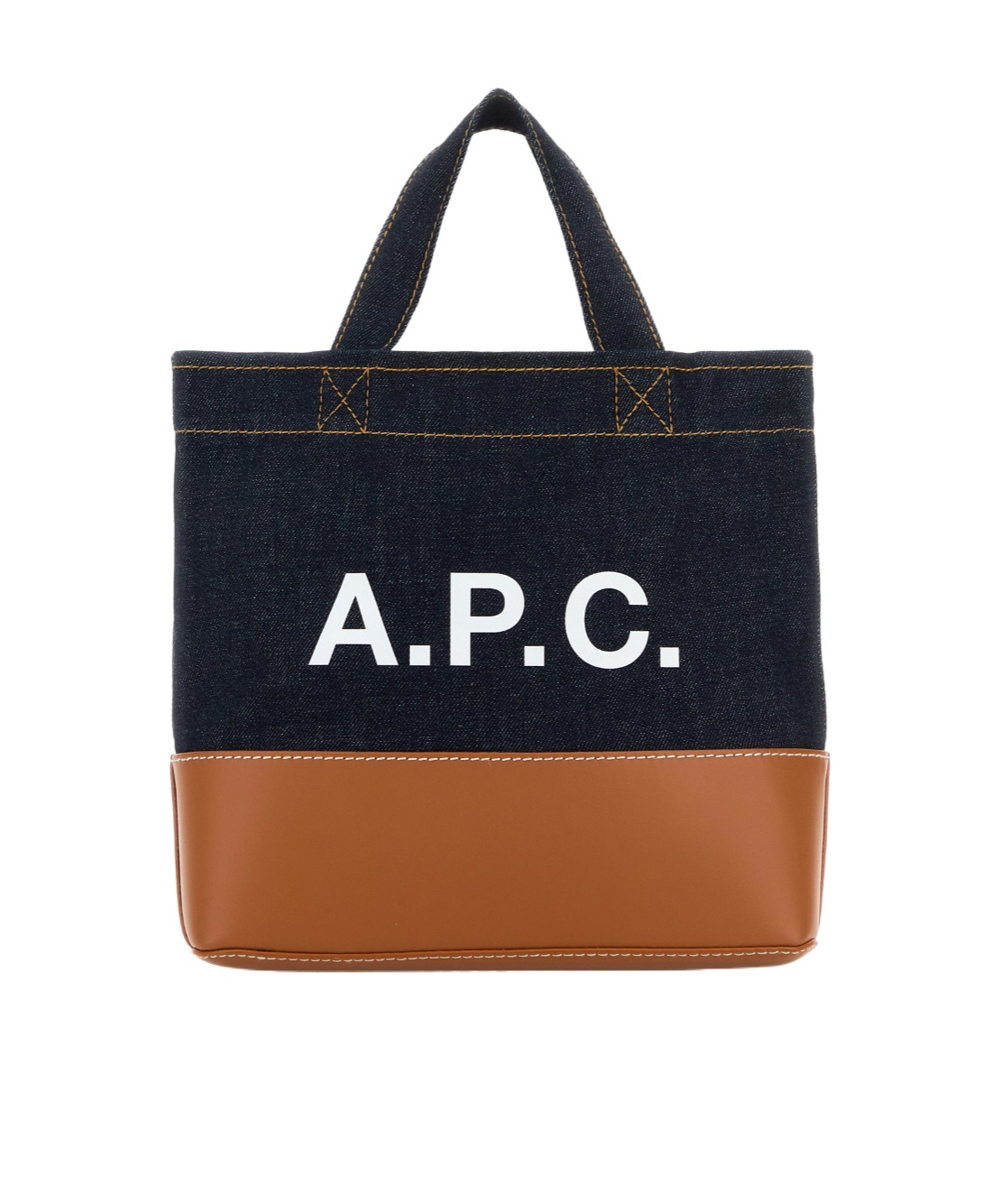 Apc A.p.c. Denim Mini Axel Shopping Bag In Black