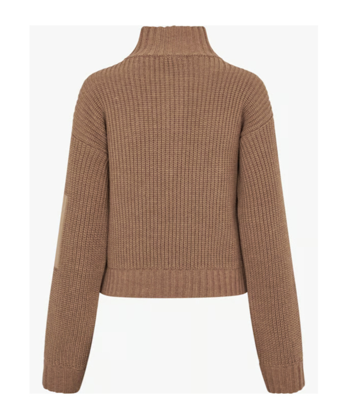 Baum Und Pferdgarten Turtleneck Zip-up Sweater In Brown