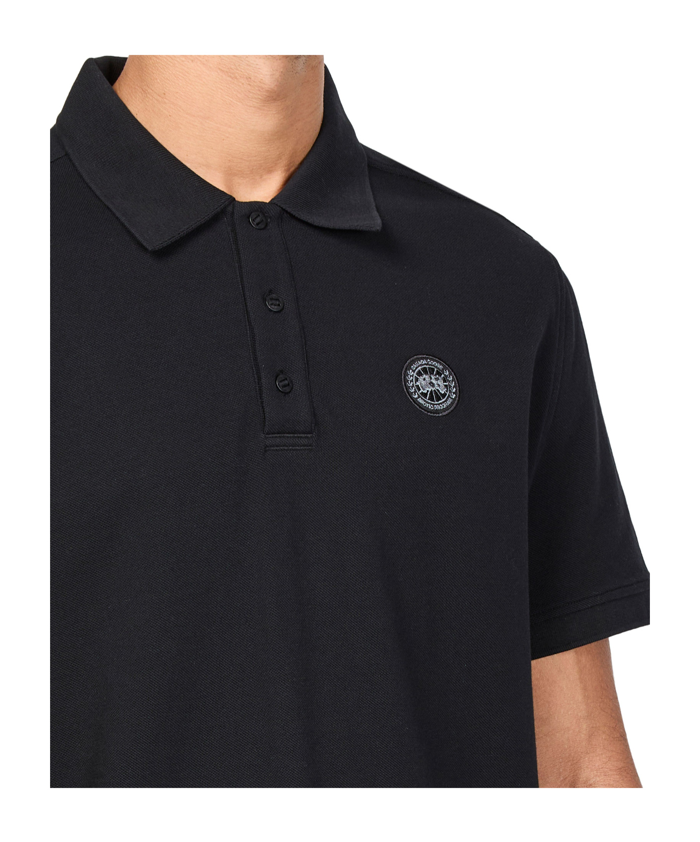 Shop Canada Goose Short-sleeved Polo Shirt In Black