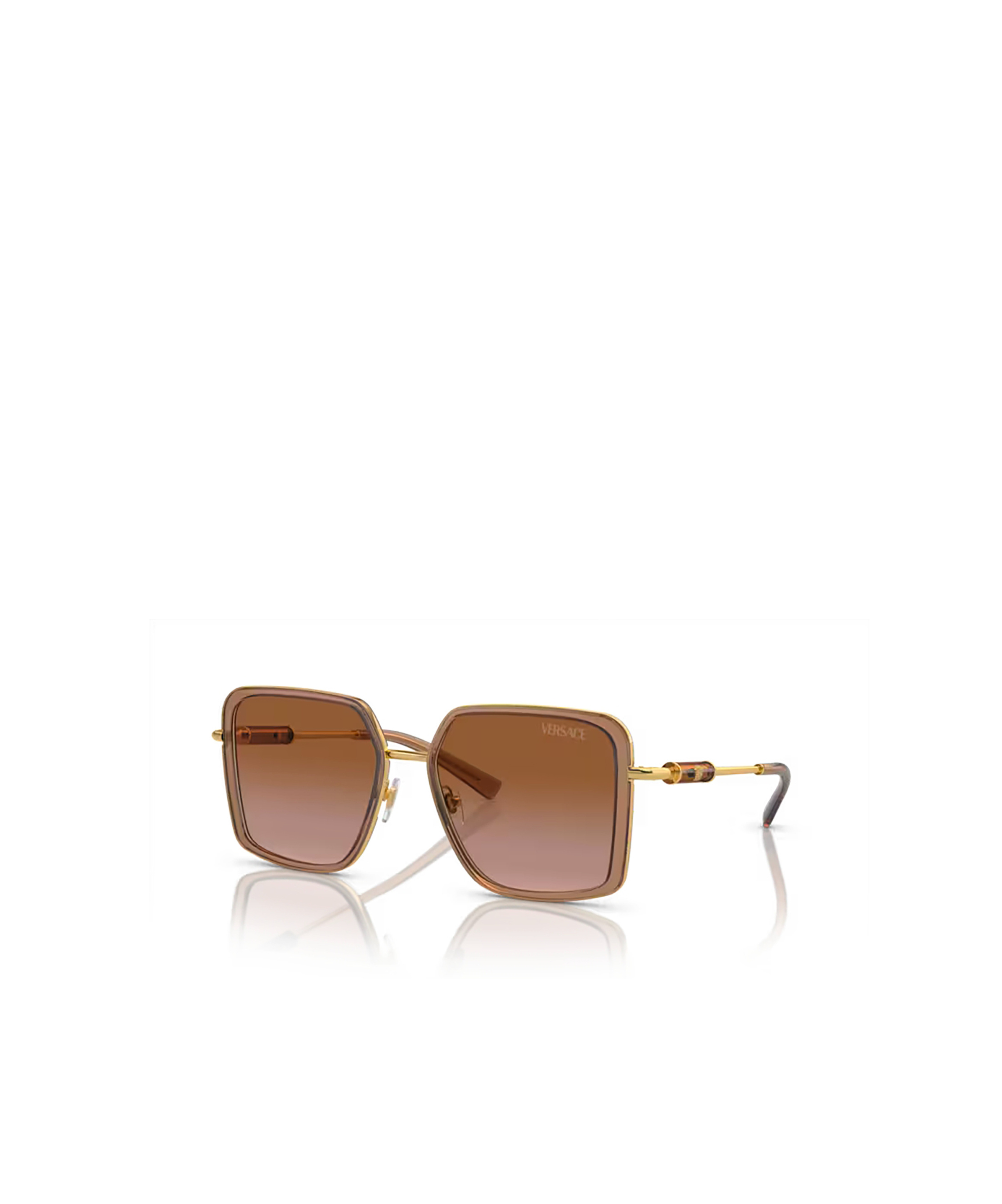 Shop Versace Medusa Roller Square-frame Sunglasses In Brown