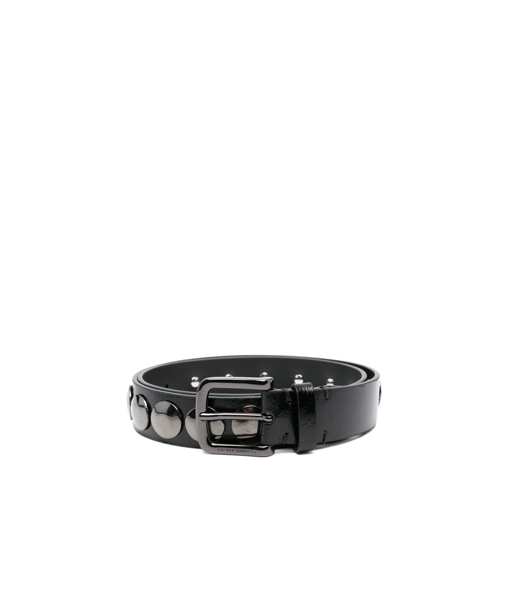 Golden Goose Trinidad Belt With Studded Metal Buckle In Black
