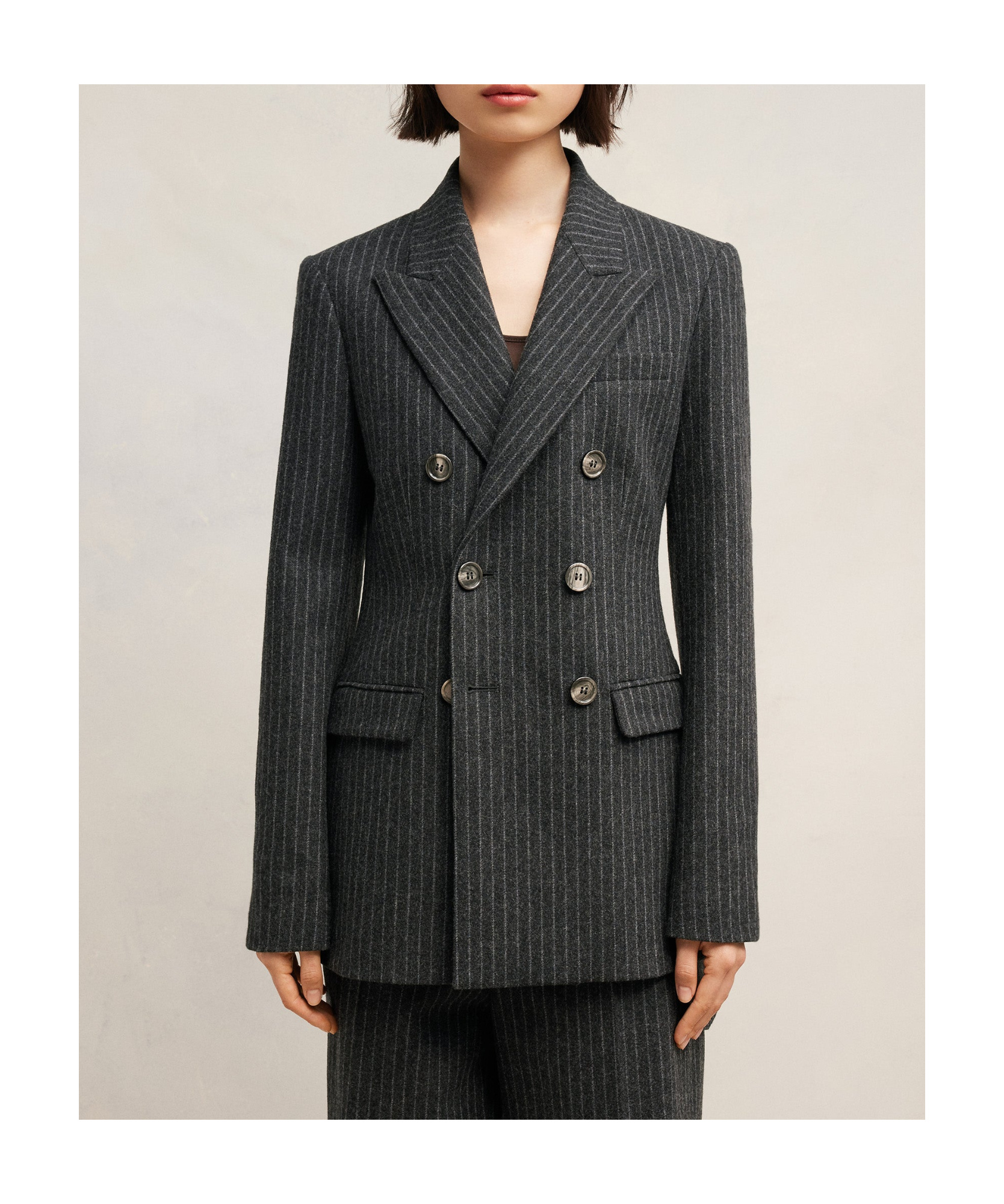 Ami Alexandre Mattiussi Tailored Jacket With Double-breasted Button Detailing In Black