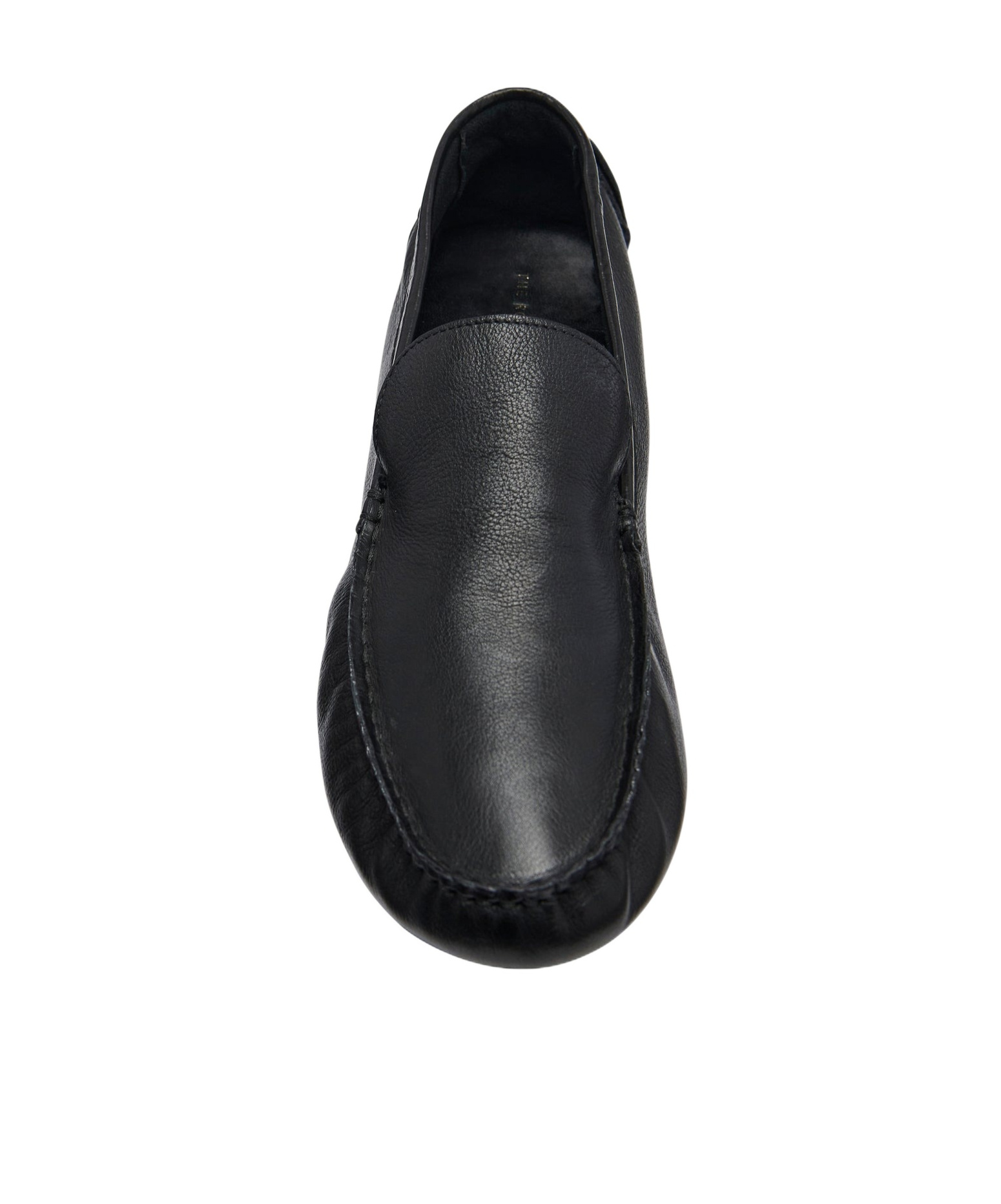 The Row Round Head Loafer Shoes In Black