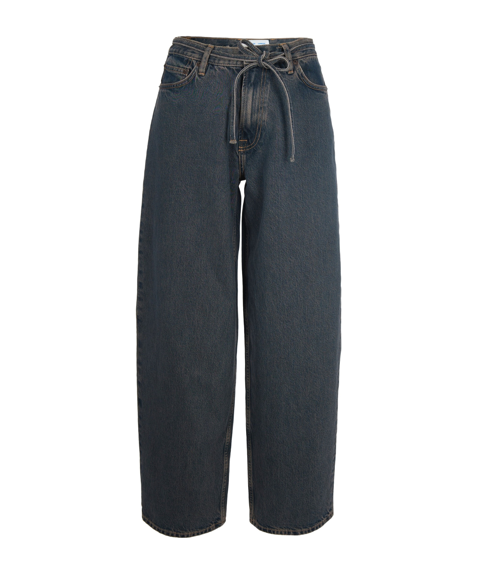 Samsoe & Samsoe Denim Trousers With Belt Loops In Gray