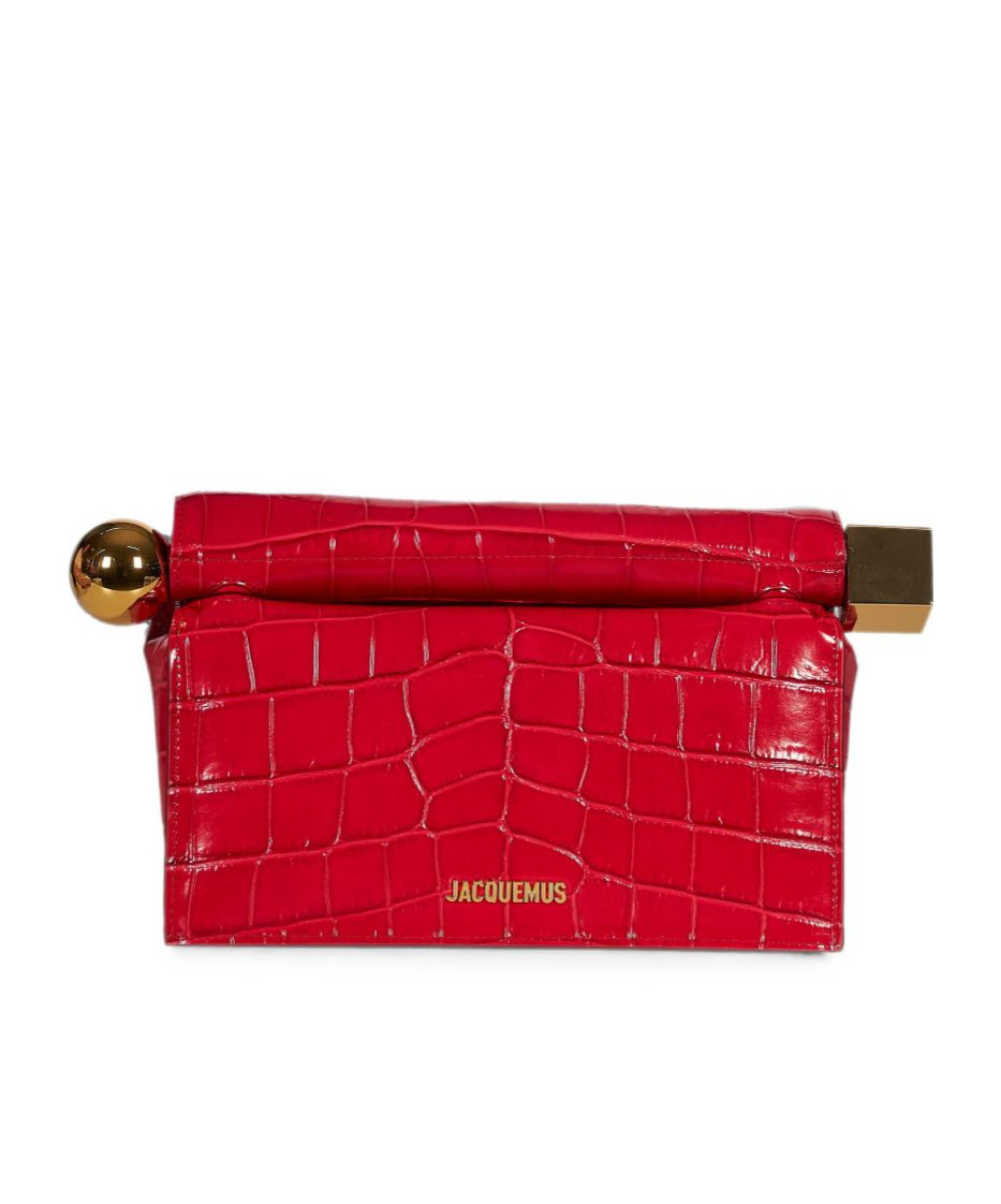 Jacquemus Logo Clutch In Red