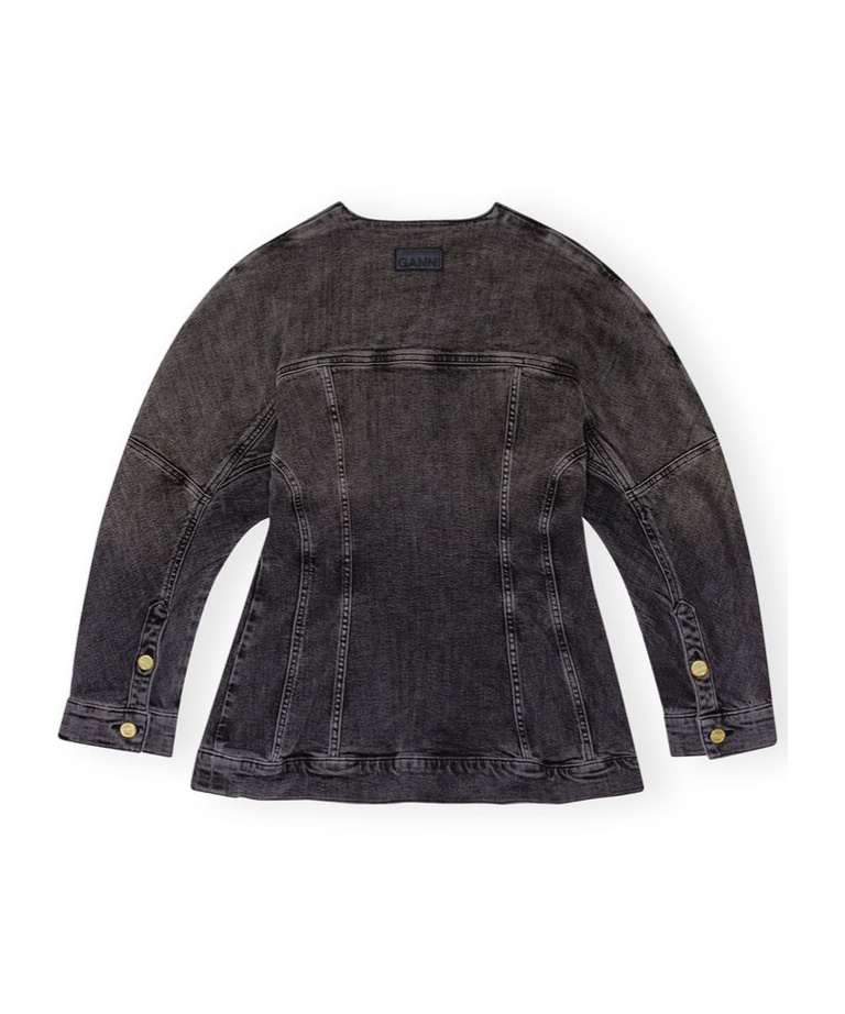 Ganni Tint Edge Denim Jacket In Black