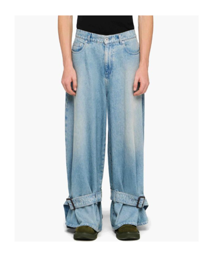 Jw Anderson Buckled Cuff Jeans In Blue