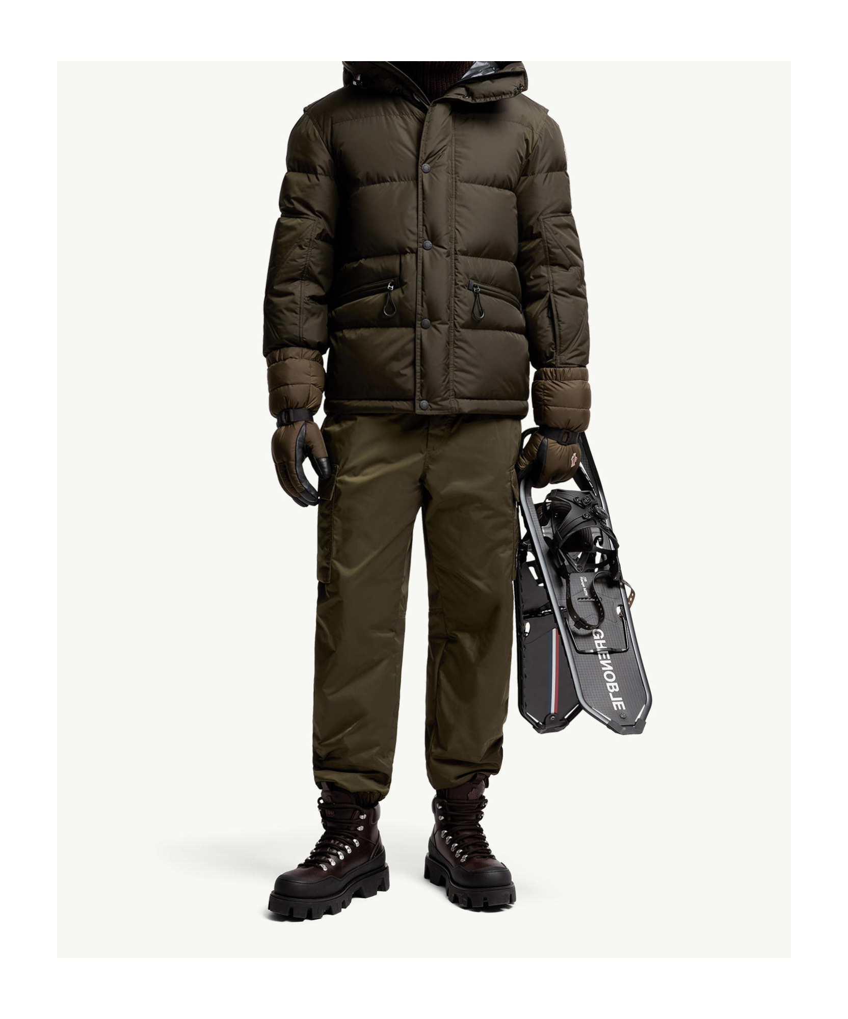 Moncler Down Ski Jacket Adjustable Hood In Green