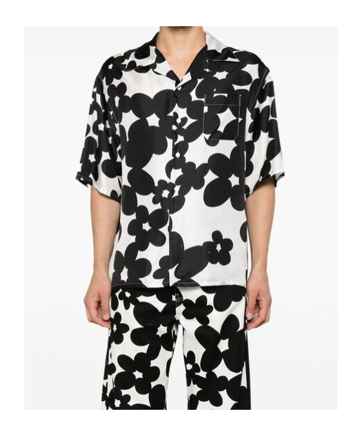 Marni Dilles Printed Short Sleeved Shirt In Black