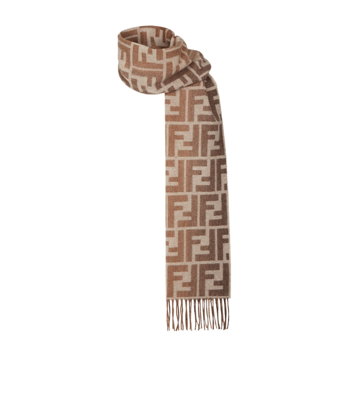 Fendi Ff Jacquard Scarf In Nude