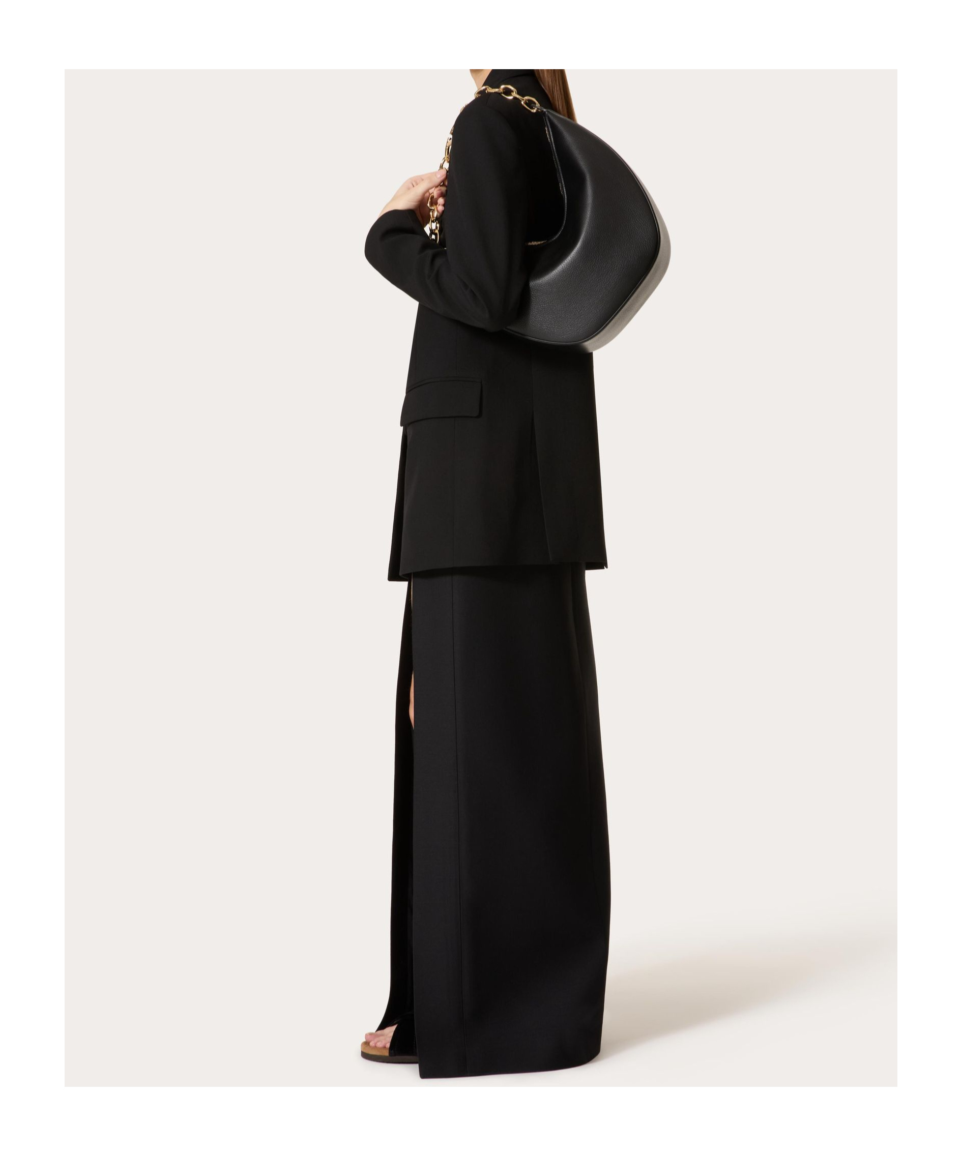 Valentino Vlogo Moon Medium Logo Wandering Bag In Black