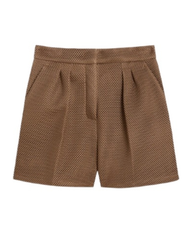 Max Mara Technical Mesh Shorts In Brown