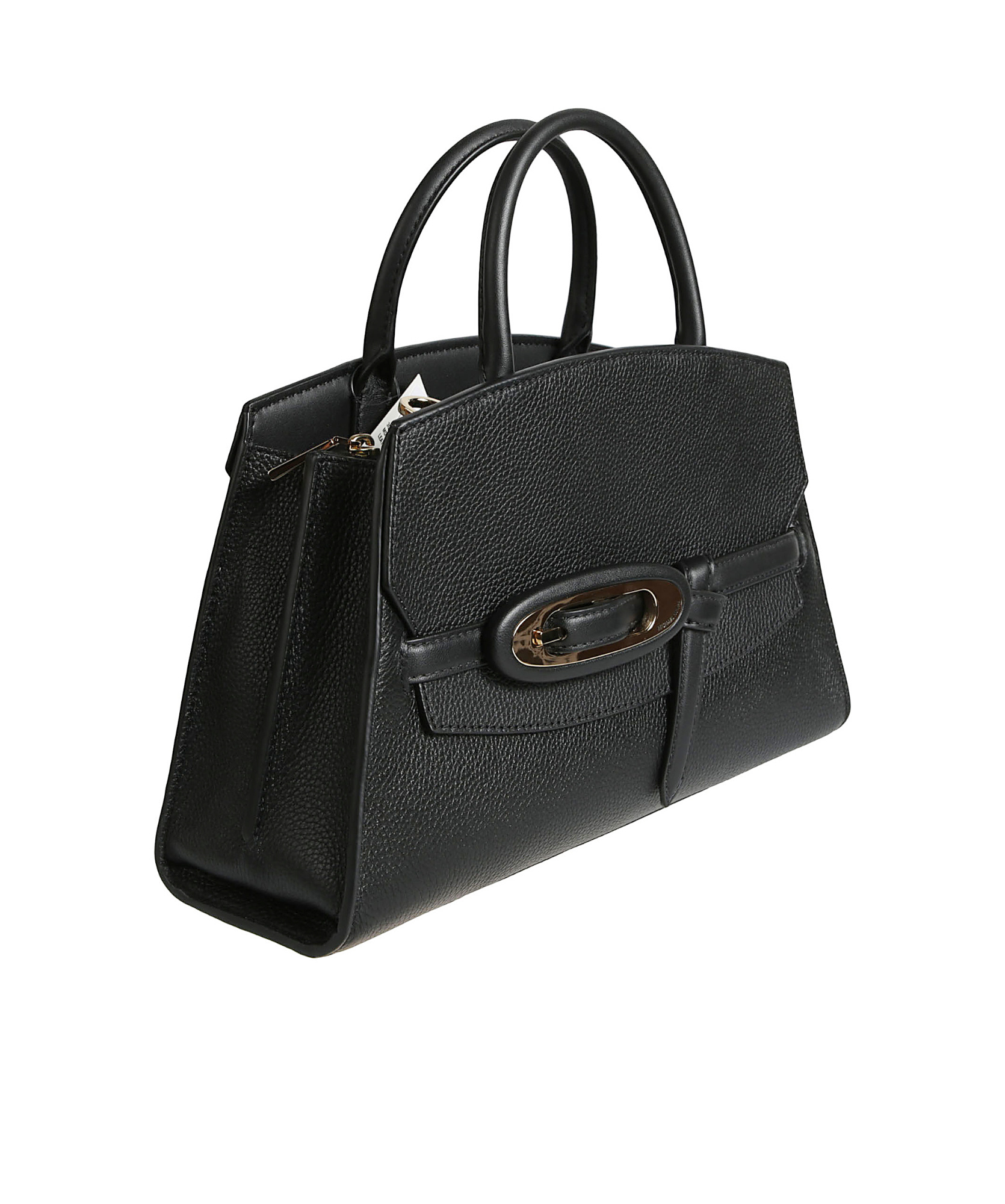 Michael Kors Medium Cornelia Buckle Satchel Bag In Black