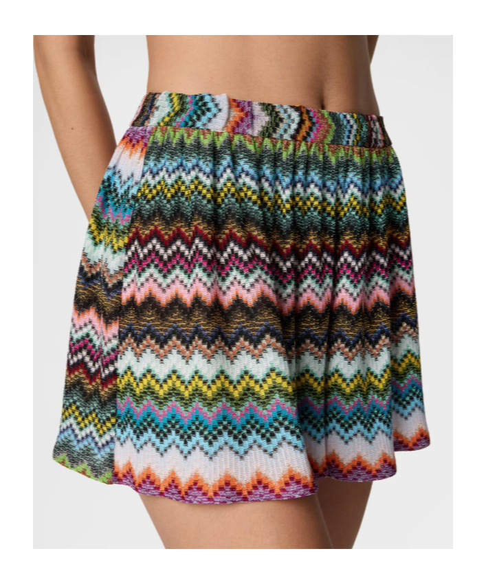 Missoni Textured Zigzag Shorts Elastic Waistband In Multi
