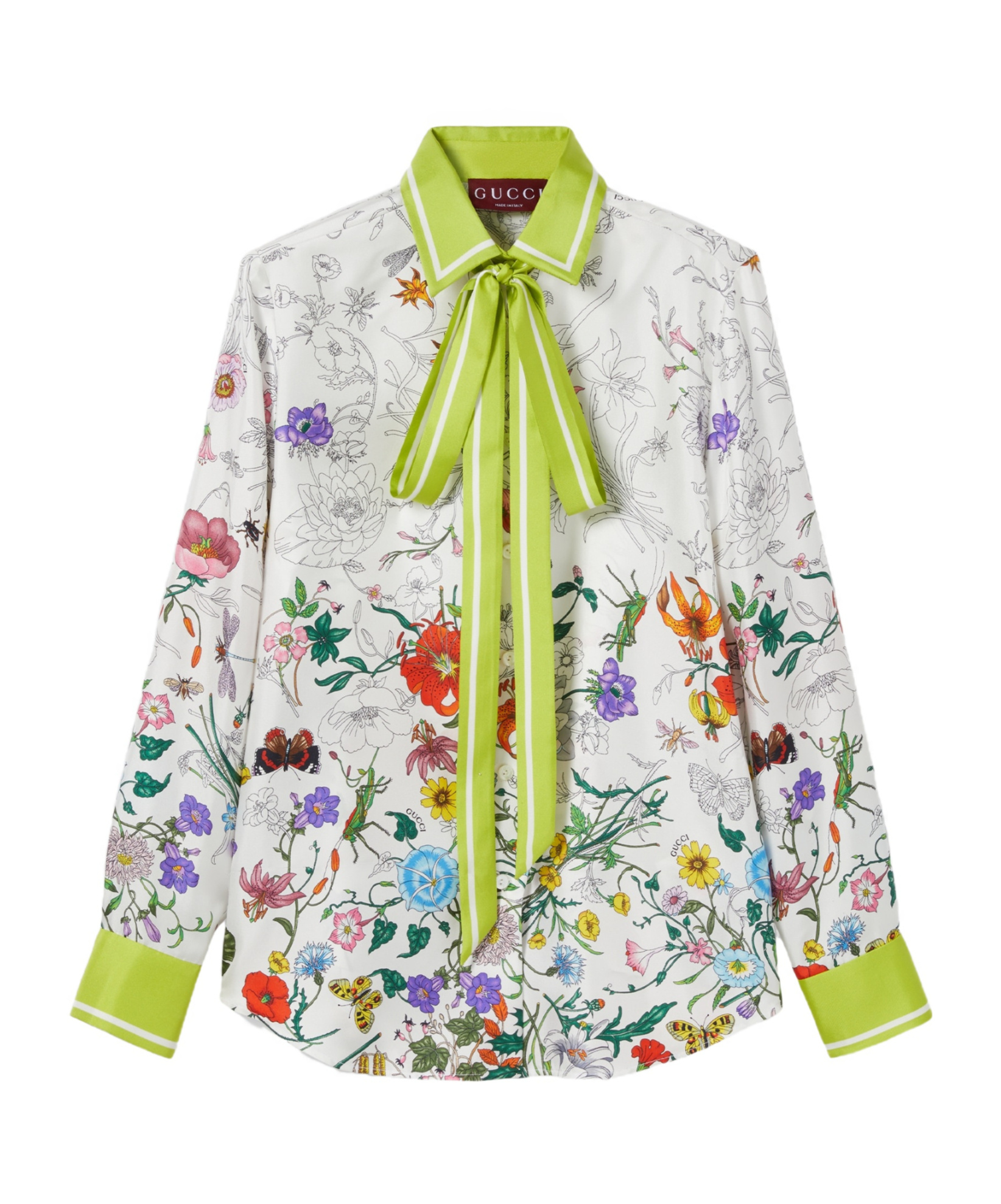 Gucci Printed Silk Shirt In Multi