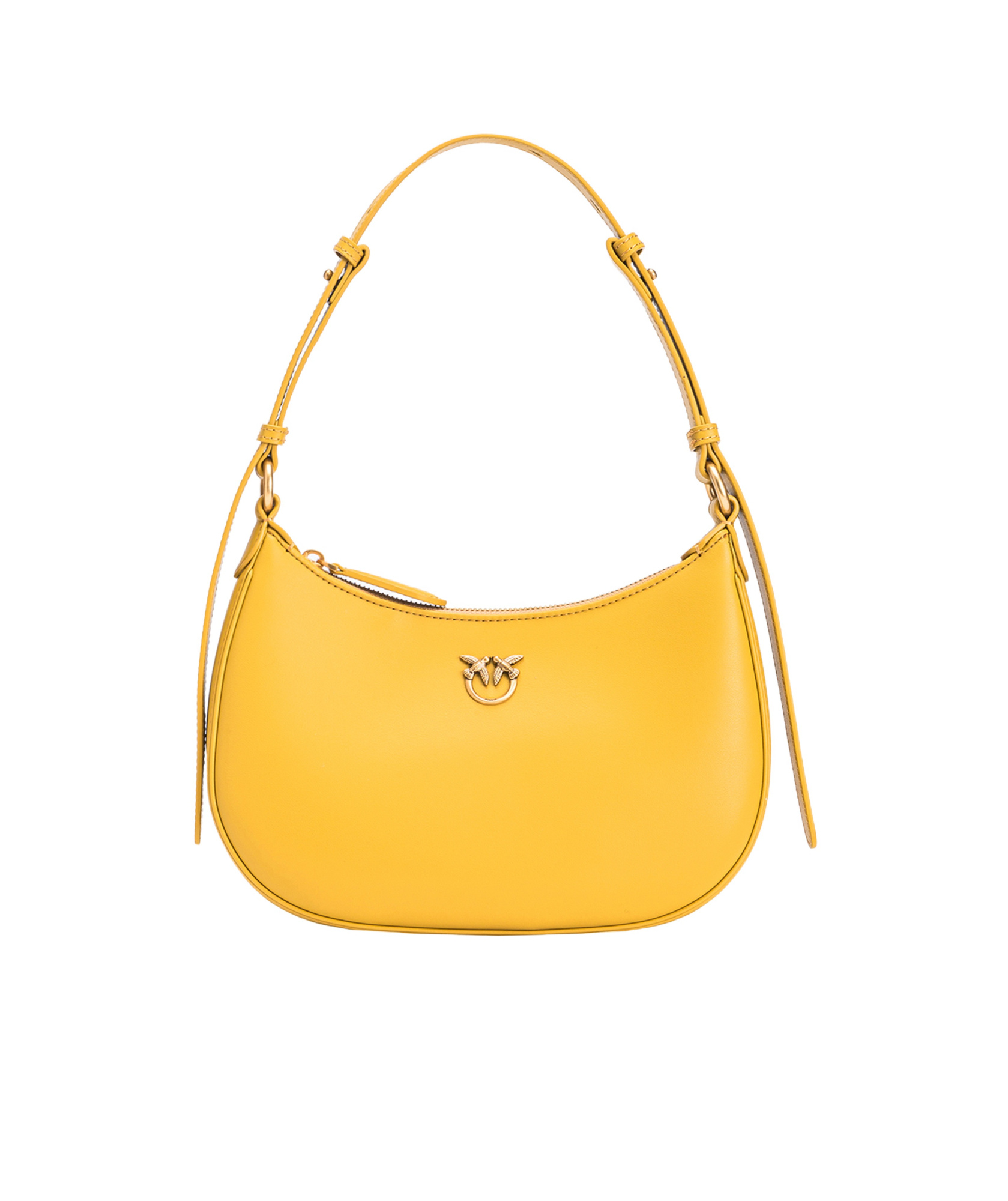 Pinko Zipper Shoulder Bag In Yellow