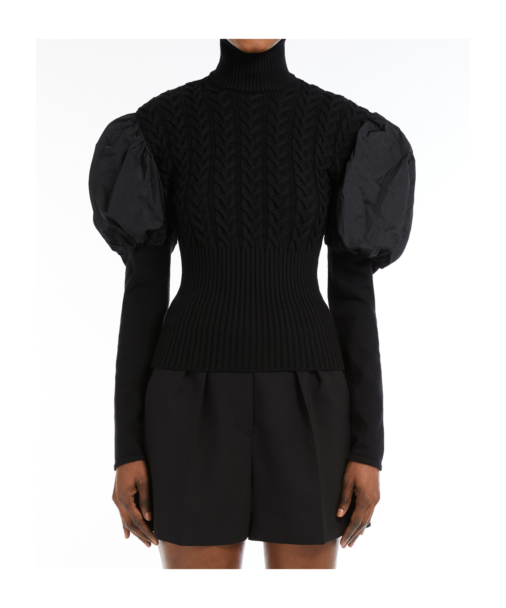 Max Mara High-necked Long-sleeved Sweater In Black