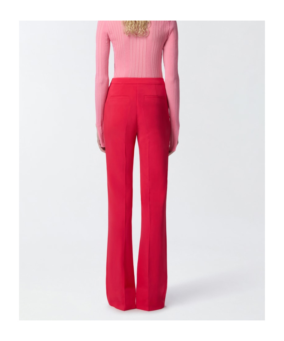 Pinko Flared Elegant Trousers In Technical Cady In Red