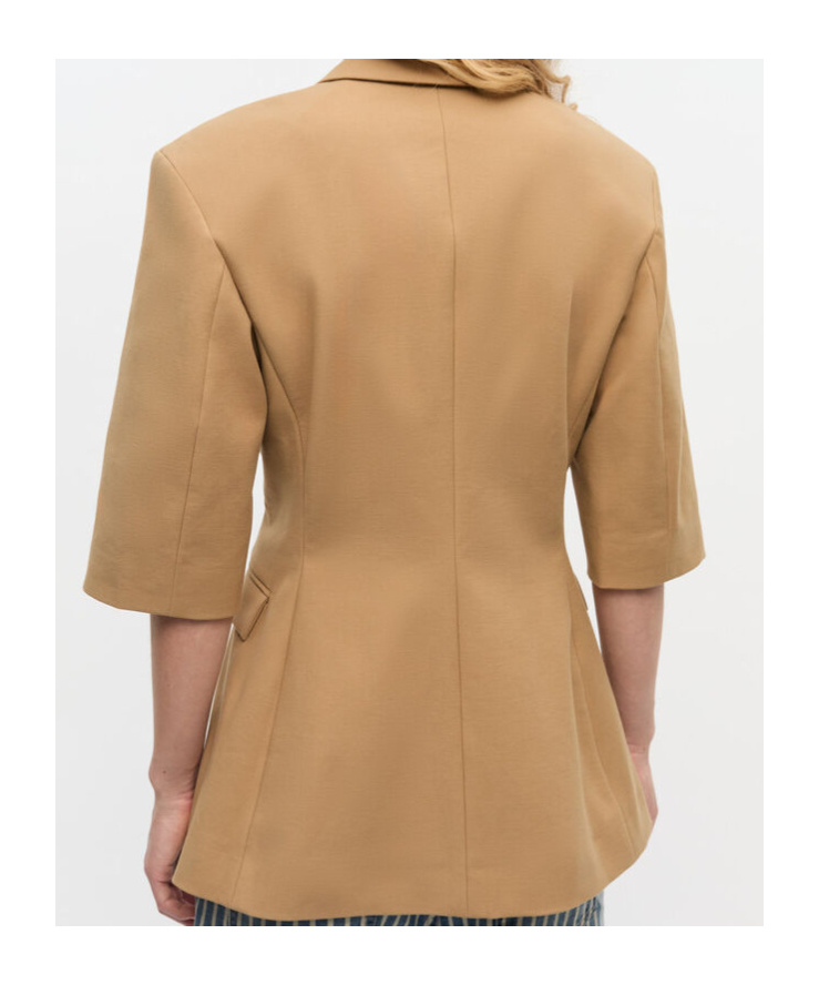 Ganni Stretch-cotton Single-button Blazer