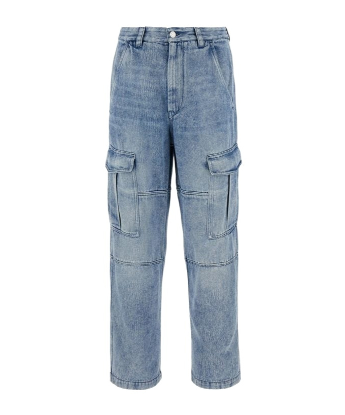 Isabel Marant Terence Denim Cargo Trousers In Gray