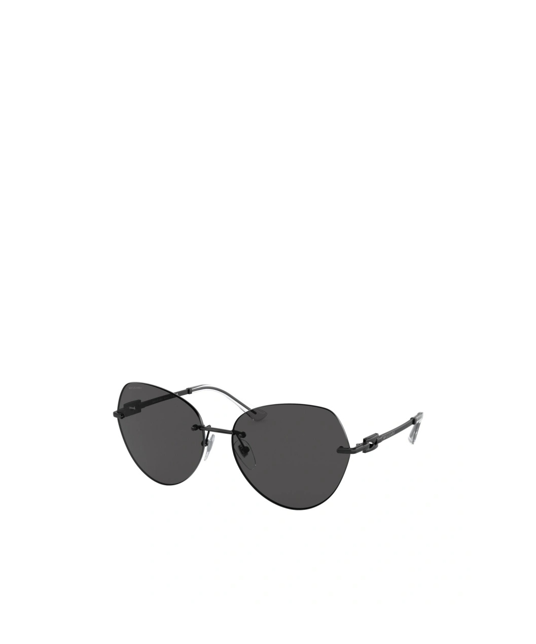 Bvlgari Engraved-logo Geometric-frame Sunglasses In Black