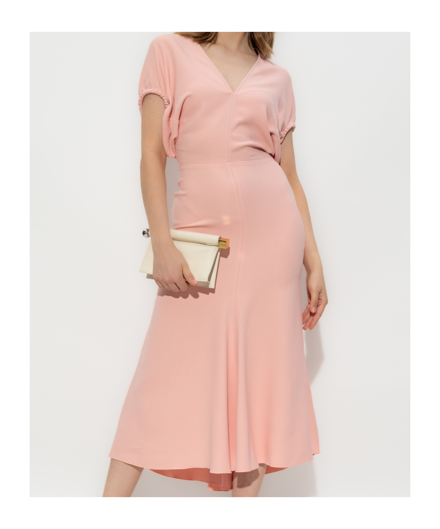 Victoria Beckham Puff-sleeved Midi Dress