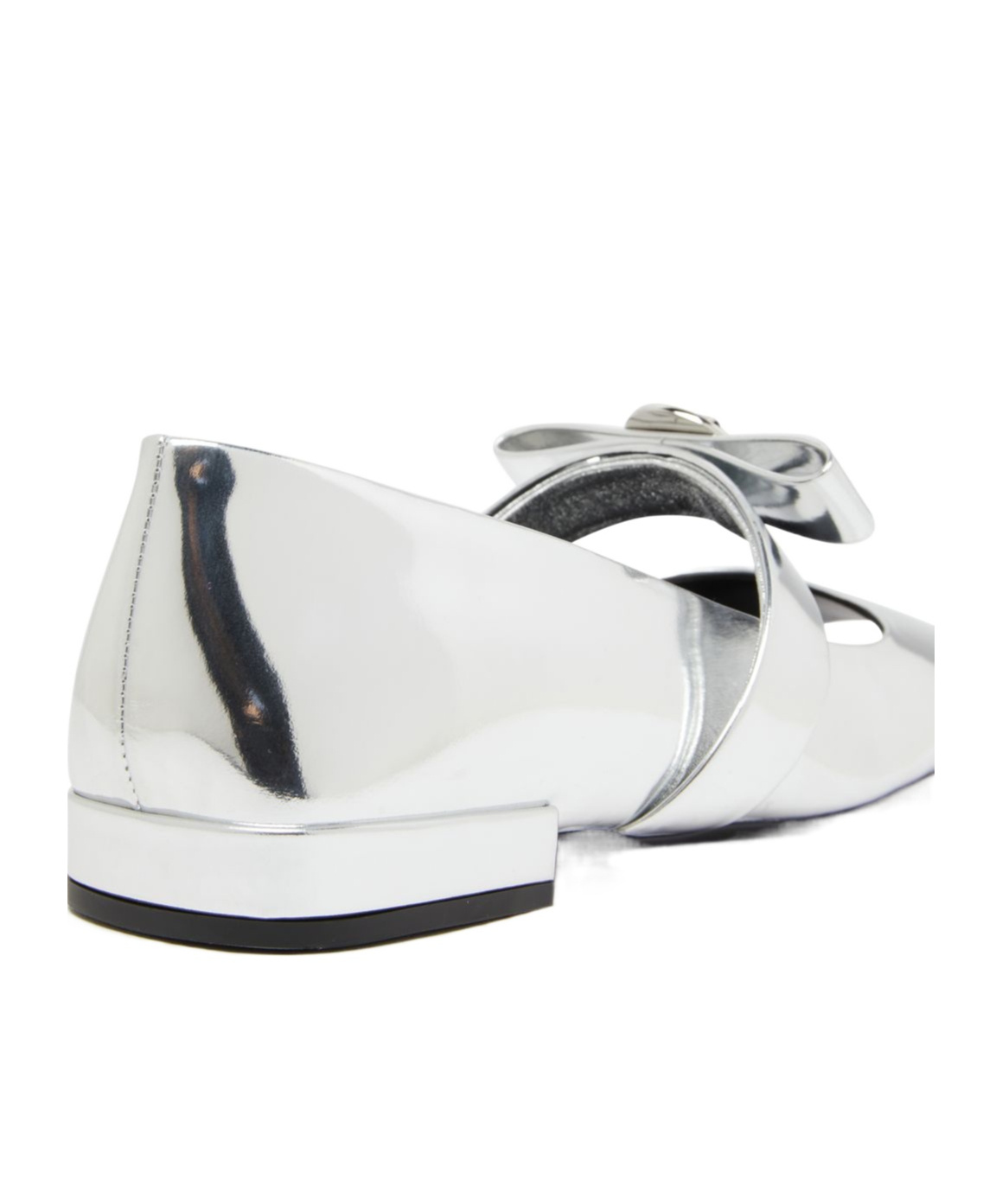 Versace Gianni Ribbon Open-toed Ballet Shoes In Silver