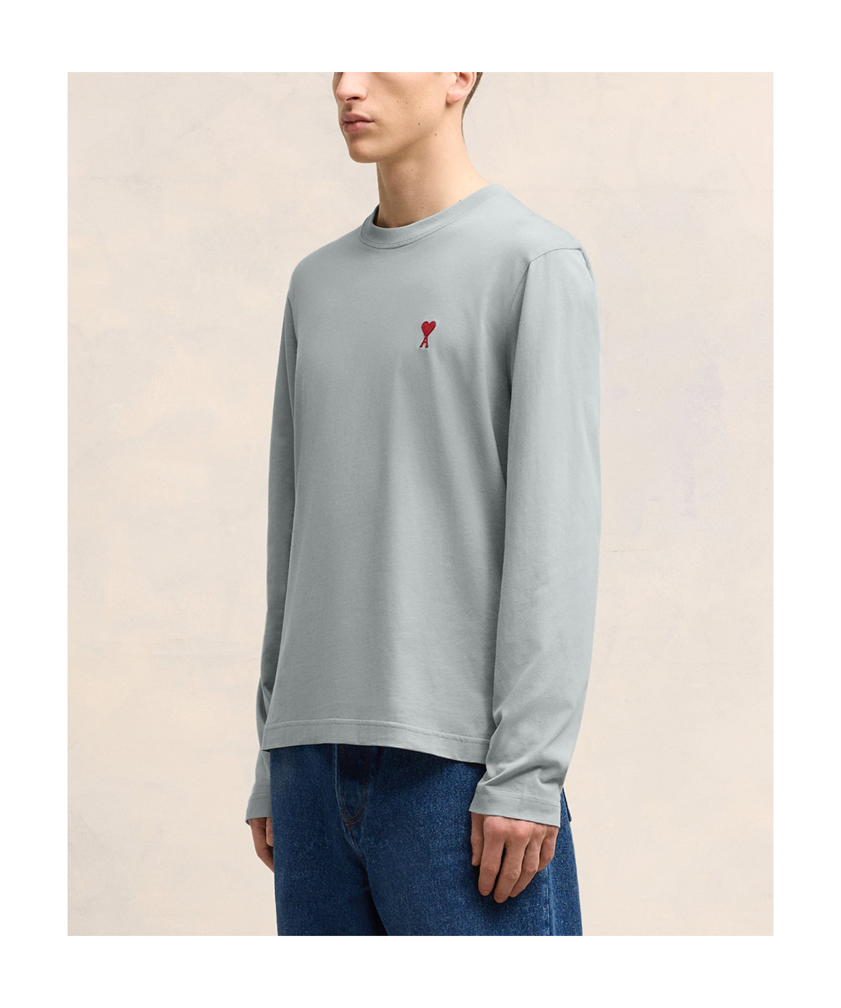 Ami Alexandre Mattiussi Long-sleeved T-shirt In Gray