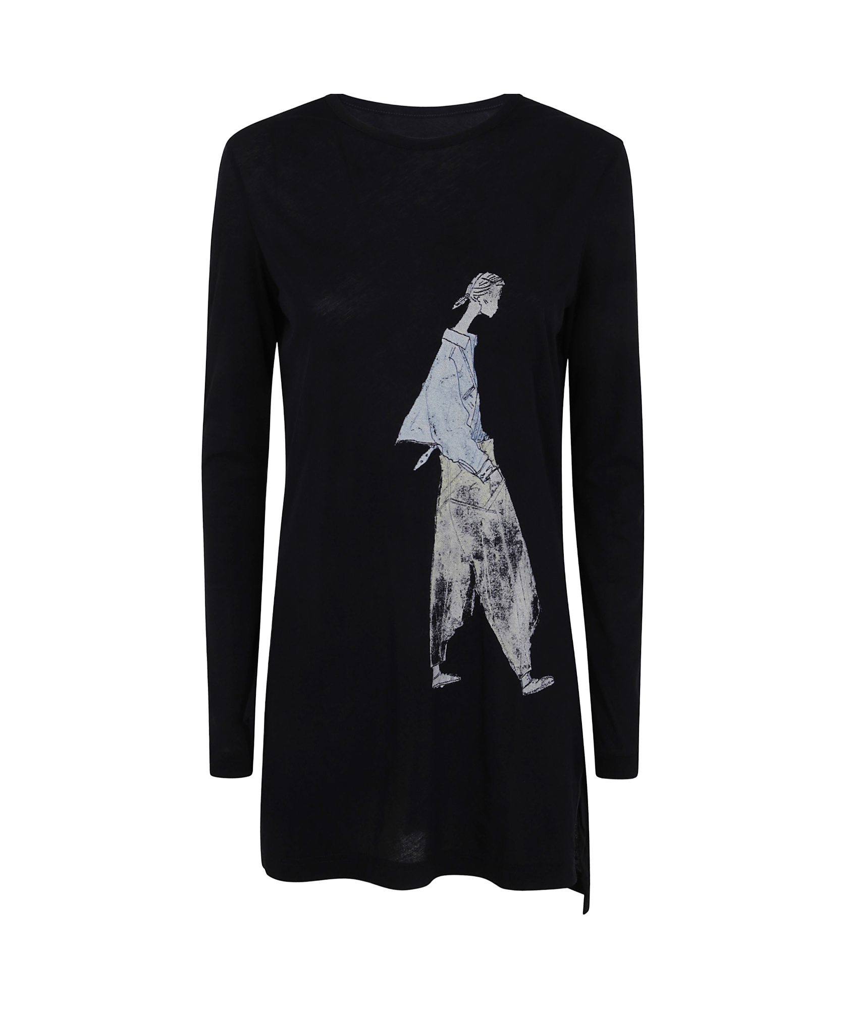 Yohji Yamamoto Graphic-print Mini Dress In Black