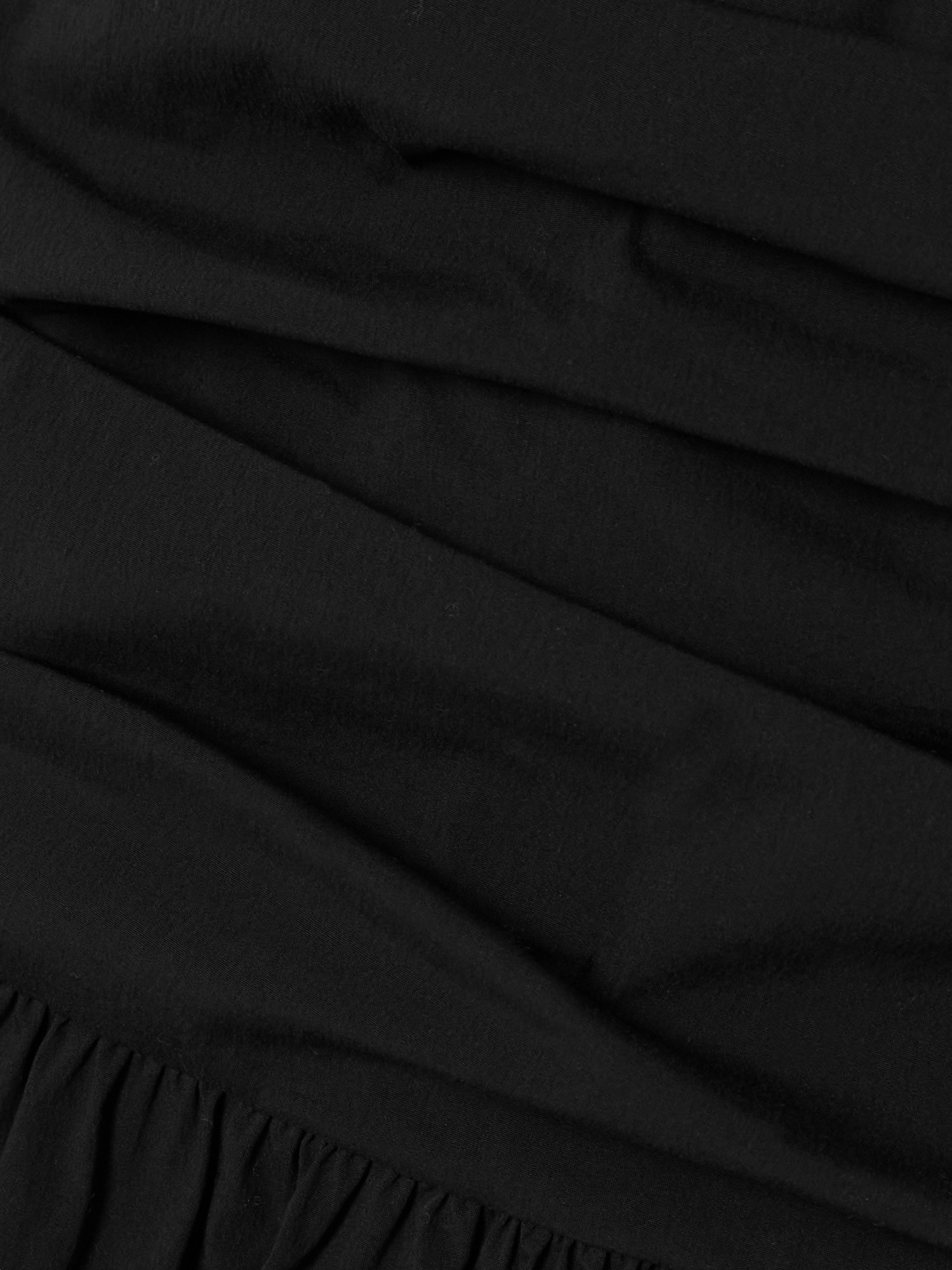 St Agni Black Gathered Strapless Tie Back Maxi Dress