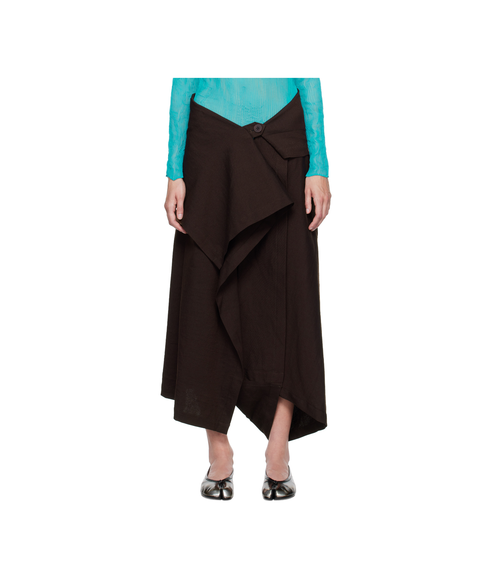 Shop Issey Miyake Wide-leg Casual Pants In Black
